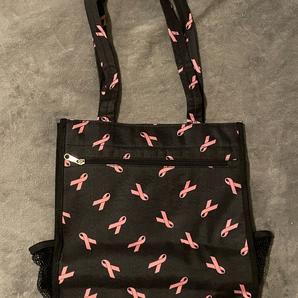 Chic Black and Pink Bow Pattern Tote